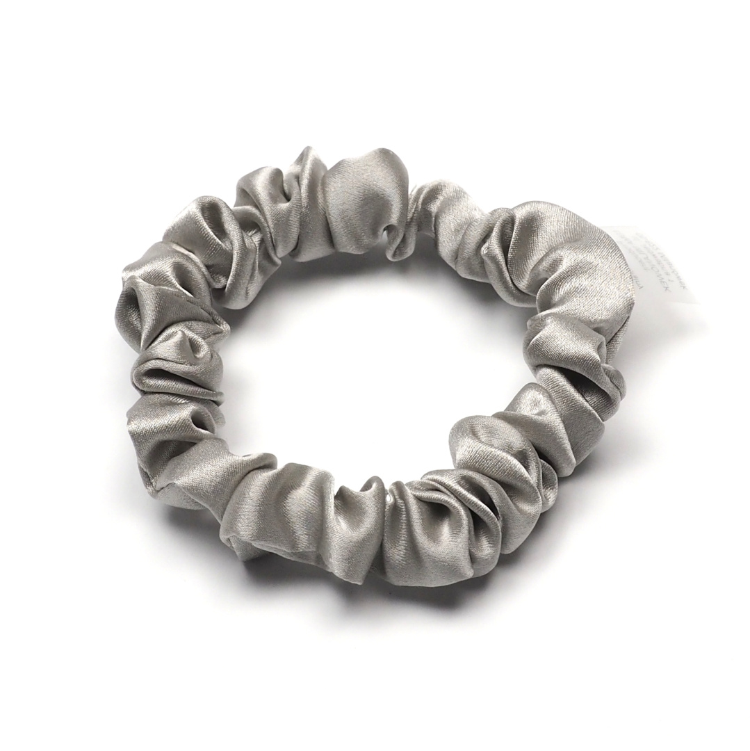 JGM-10 Satynowa gumka do w�os�w frotka scrunchie slim jasnoszara